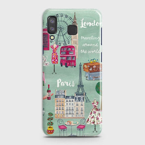 Samsung A8 Star Cover - Matte Finish - London, Paris, New York Modern Printed Hard Case With Life Time Colors Guarantee