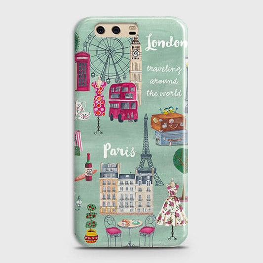 Huawei P10 Plus Cover - Matte Finish - London, Paris, New York Modern Printed Hard Case Life Time Colors Guarantee