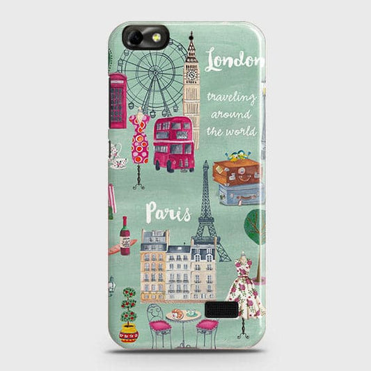 Huawei Honor 4C Cover - Matte Finish - London, Paris, New York Modern Printed Hard Case Life Time Colors Guarantee