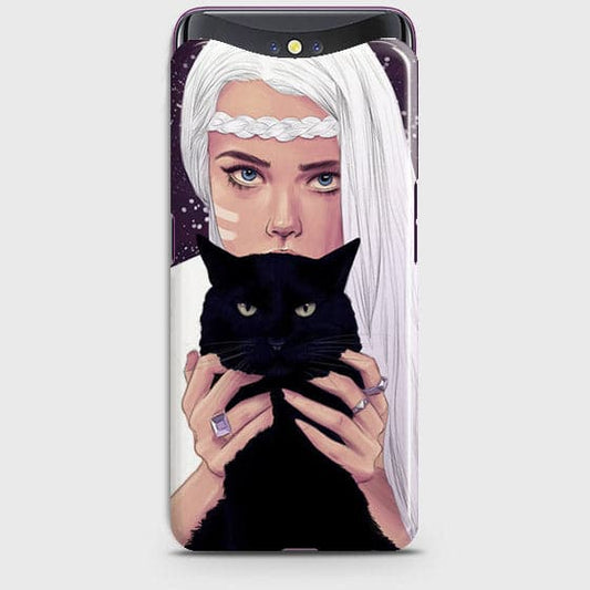 Oppo Find X - Trendy Wild Black Cat Printed Hard Case With Life Time Colors Guarantee
