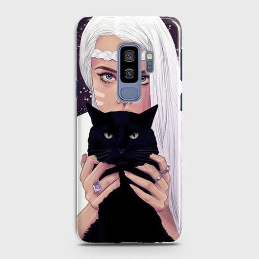 Samsung Galaxy S9 Plus Cover - Trendy Wild Black Cat Printed Hard Case With Life Time Colors Guarante