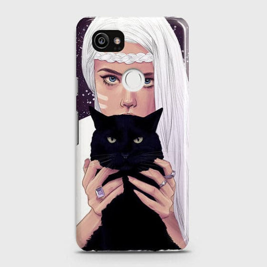 Google Pixel 2 XL - Trendy Wild Black Cat Printed Hard Case With Life Time Colors Guarantee