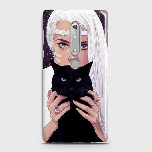 Nokia 6.1 - Trendy Wild Black Cat Printed Hard Case With Life Time Colors Guarantee