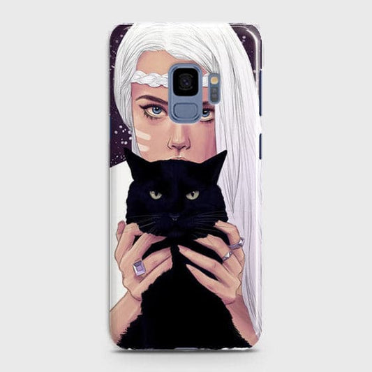 Samsung Galaxy S9 Cover - Trendy Wild Black Cat Printed Hard Case With Life Time Colors Guarantee