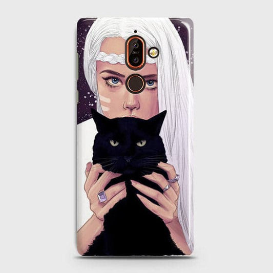 Nokia 7 Plus - Trendy Wild Black Cat Printed Hard Case With Life Time Colors Guarantee