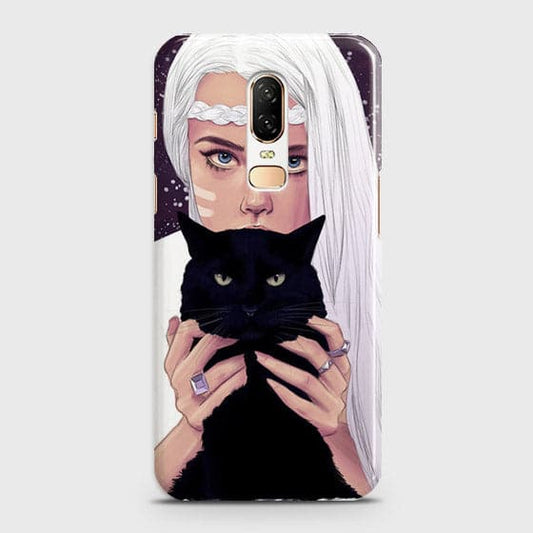 OnePlus 6 - Trendy Wild Black Cat Printed Hard Case With Life Time Colors Guarantee