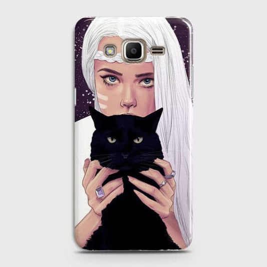 Samsung Galaxy J7 - Trendy Wild Black Cat Printed Hard Case With Life Time Colors Guarantee