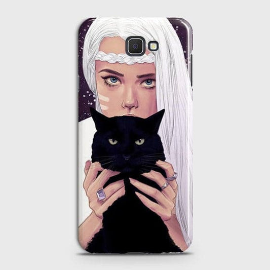 Samsung Galaxy J320 / J3 2016 - Trendy Wild Black Cat Printed Hard Case With Life Time Colors Guarantee