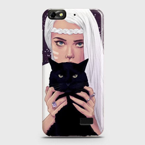 Huawei Honor 4C - Trendy Wild Black Cat Printed Hard Case With Life Time Colors Guarantee