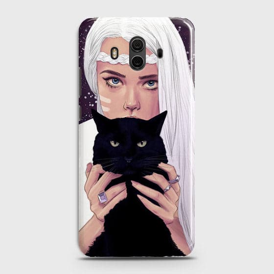 Huawei Mate 10 - Trendy Wild Black Cat Printed Hard Case With Life Time Colors Guarantee