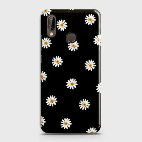 Huawei Nova 3 Cover - Matte Finish - White Bloom Flowers with Black Background Printed Hard Case With Life Time Colors Guarantee