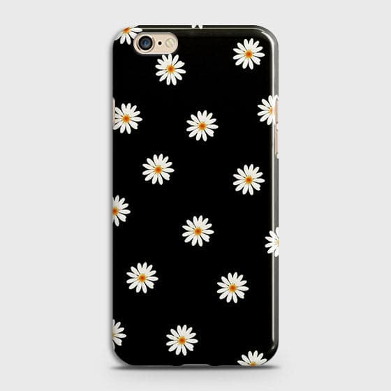 Oppo A71 Cover - Matte Finish - White Bloom Flowers with Black Background Printed Hard Case With Life Time Colors Guarantee