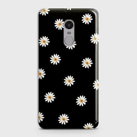 Xiaomi Redmi 4X Cover - Matte Finish - White Bloom Flowers with Black Background Printed Hard Case With Life Time Colors Guarantee