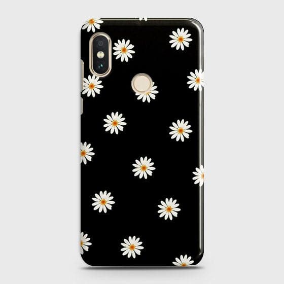 Xiaomi Redmi Y2 Cover - Matte Finish - White Bloom Flowers with Black Background Printed Hard Case With Life Time Colors Guarantee