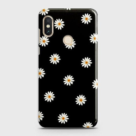 Xiaomi Redmi S2 Cover - Matte Finish - White Bloom Flowers with Black Background Printed Hard Case With Life Time Colors Guarantee