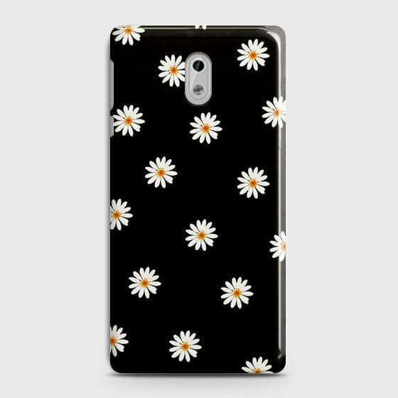 Nokia 3 Cover - Matte Finish - White Bloom Flowers with Black Background Printed Hard Case With Life Time Colors Guarantee