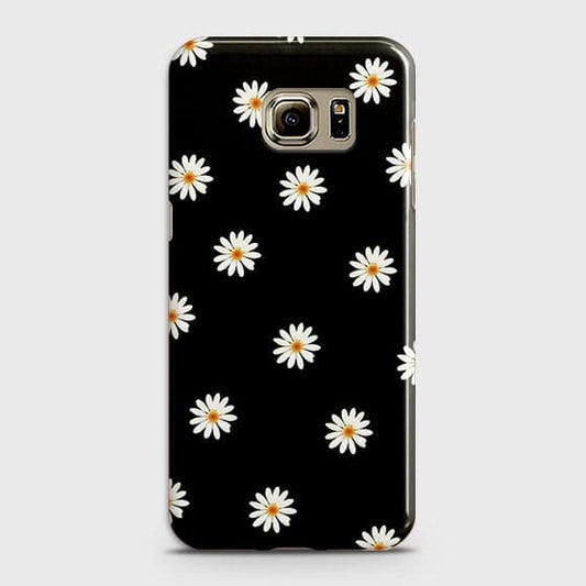 Samsung Galaxy S6 Edge Plus Cover - White Bloom Flowers with Black Background Printed Hard Case With Life Time Colors Guarantee -B40(1)