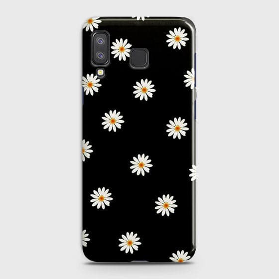 Samsung A9 Star Cover - Matte Finish - White Bloom Flowers with Black Background Printed Hard Case With Life Time Colors Guarantee ( Fast Delivery )
