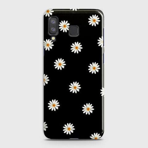 Samsung A9 Star Cover - Matte Finish - White Bloom Flowers with Black Background Printed Hard Case With Life Time Colors Guarantee ( Fast Delivery )