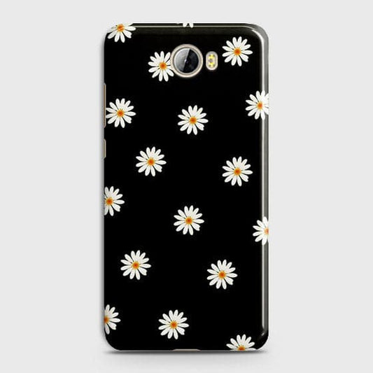 Huawei Y5 II Cover - Matte Finish - White Bloom Flowers with Black Background Printed Hard Case With Life Time Colors Guarantee