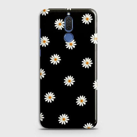 Huawei Mate 10 Lite Cover - Matte Finish - White Bloom Flowers with Black Background Printed Hard Case With Life Time Colors Guarantee ( Fast Delivery )