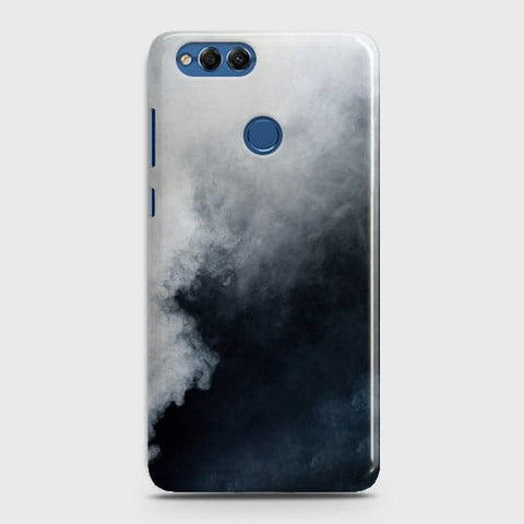 Huawei Honor 7X Cover - Matte Finish - Trendy Misty White and Black Marble Printed Hard Case with Life Time Colors Guarantee