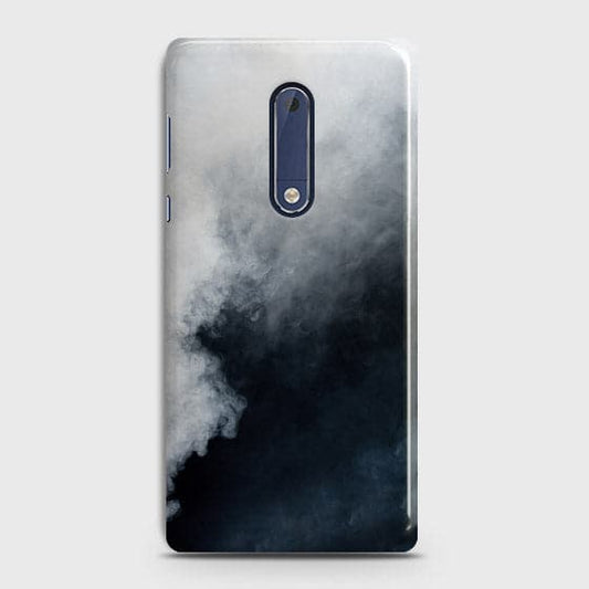 Nokia 5 Cover - Matte Finish - Trendy Misty White and Black Marble Printed Hard Case with Life Time Colors Guarantee