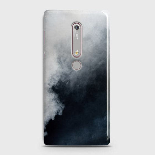 Nokia 6.1 Cover - Matte Finish - Trendy Misty White and Black Marble Printed Hard Case with Life Time Colors Guarantee