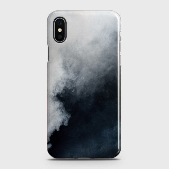 iPhone XS Max Cover - Matte Finish - Trendy Misty White and Black Marble Printed Hard Case with Life Time Colors Guarantee
