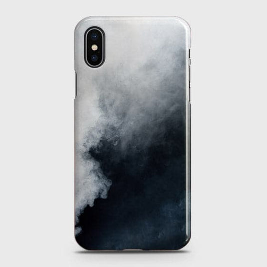 iPhone XS Cover - Matte Finish - Trendy Misty White and Black Marble Printed Hard Case with Life Time Colors Guarantee