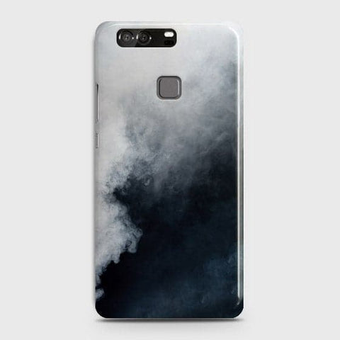 Huawei P9 Cover - Matte Finish - Trendy Misty White and Black Marble Printed Hard Case with Life Time Colors Guarantee