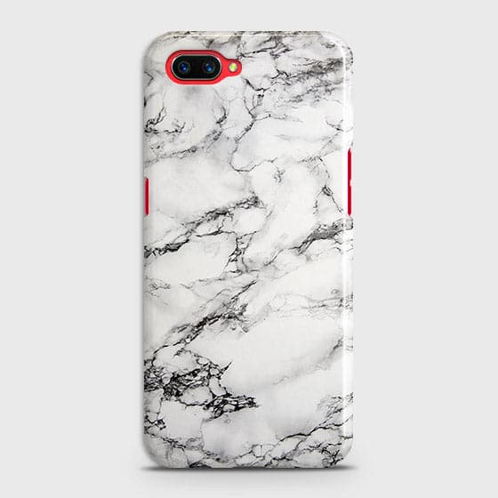 Oppo A3S Cover - Matte Finish - Trendy Mysterious White Marble Printed Hard Case with Life Time Colors Guarantee B(36)2 B (37) 1