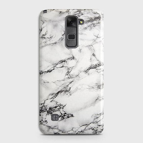LG Stylus 2 Cover - Matte Finish - Trendy Mysterious White Marble Printed Hard Case with Life Time Colors Guarantee