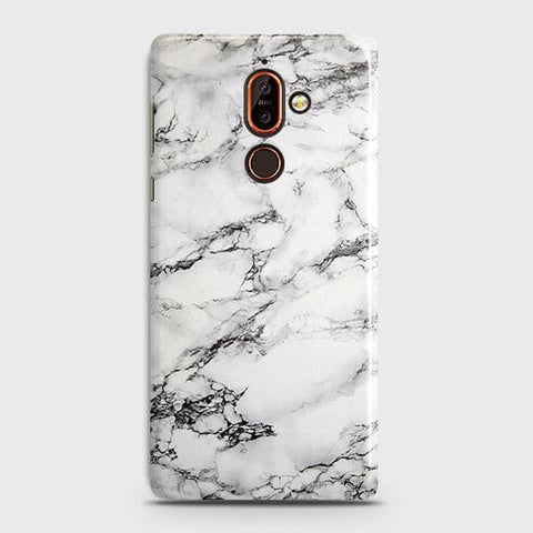 Nokia 7 Plus Cover - Matte Finish - Trendy Mysterious White Marble Printed Hard Case with Life Time Colors Guarantee
