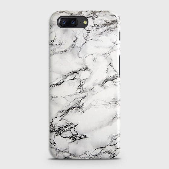 OnePlus 5 Cover - Matte Finish - Trendy Mysterious White Marble Printed Hard Case with Life Time Colors Guarantee