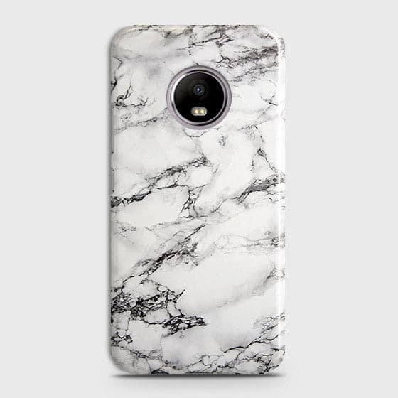 Motorola E4 Plus Cover - Matte Finish - Trendy Mysterious White Marble Printed Hard Case with Life Time Colors Guarantee