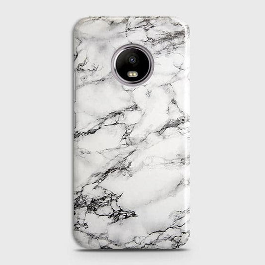 Motorola E4 Plus Cover - Matte Finish - Trendy Mysterious White Marble Printed Hard Case with Life Time Colors Guarantee