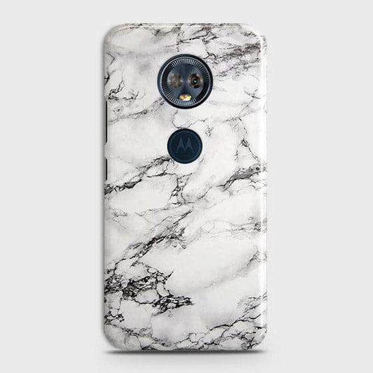 Motorola E5 Plus Cover - Matte Finish - Trendy Mysterious White Marble Printed Hard Case with Life Time Colors Guarantee