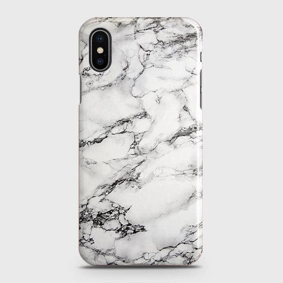 iPhone XS Cover - Matte Finish - Trendy Mysterious White Marble Printed Hard Case with Life Time Colors Guarantee b-72