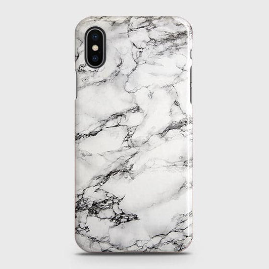 iPhone XS Cover - Matte Finish - Trendy Mysterious White Marble Printed Hard Case with Life Time Colors Guarantee b-72
