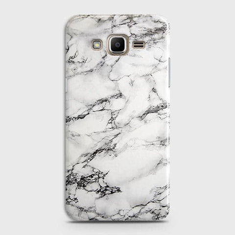 Samsung Galaxy J7 Cover - Matte Finish - Trendy Mysterious White Marble Printed Hard Case with Life Time Colors Guarantee