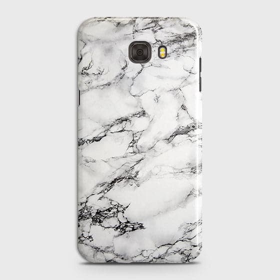 Samsung C7 Pro Cover - Matte Finish - Trendy Mysterious White Marble Printed Hard Case with Life Time Colors Guarantee