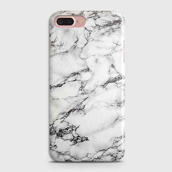 iPhone 7 Plus & iPhone 8 Plus Cover - Matte Finish - Trendy Mysterious White Marble Printed Hard Case with Life Time Colors Guarantee