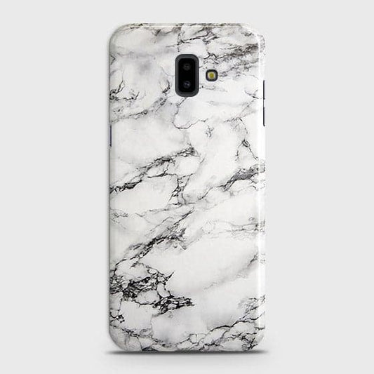Samsung J6 Plus 2018 Cover - Matte Finish - Trendy Mysterious White Marble Printed Hard Case with Life Time Colors Guarantee