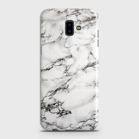Samsung J6 Plus 2018 Cover - Matte Finish - Trendy Mysterious White Marble Printed Hard Case with Life Time Colors Guarantee