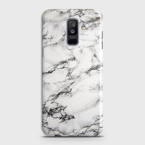 Samsung A6 Plus 2018 Cover - Matte Finish - Trendy Mysterious White Marble Printed Hard Case with Life Time Colors Guarantee