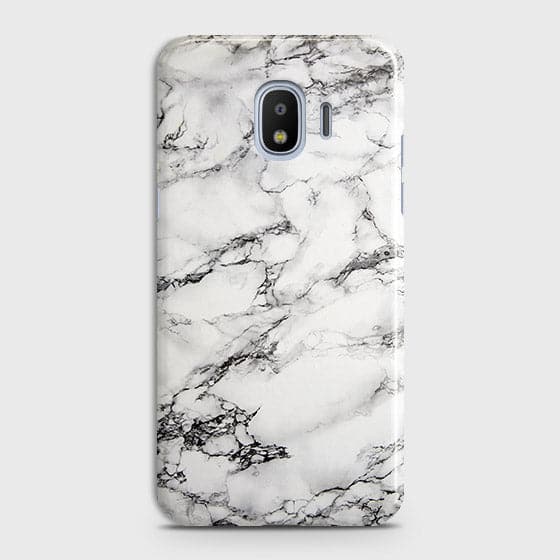 Samsung Galaxy J4 Cover - Matte Finish - Trendy Mysterious White Marble Printed Hard Case with Life Time Colors Guarantee