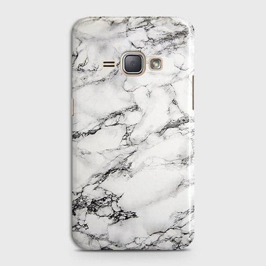 Samsung Galaxy J1 2016 / J120 Cover - Matte Finish - Trendy Mysterious White Marble Printed Hard Case with Life Time Colors Guarantee