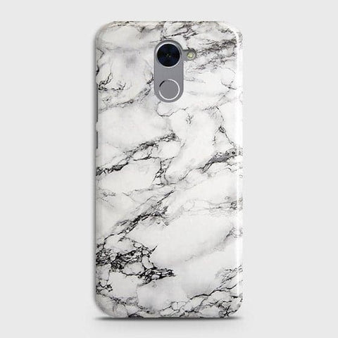 Huawei Y7 Prime 2017 Cover - Matte Finish - Trendy Mysterious White Marble Printed Hard Case with Life Time Colors Guarantee (B32) 1