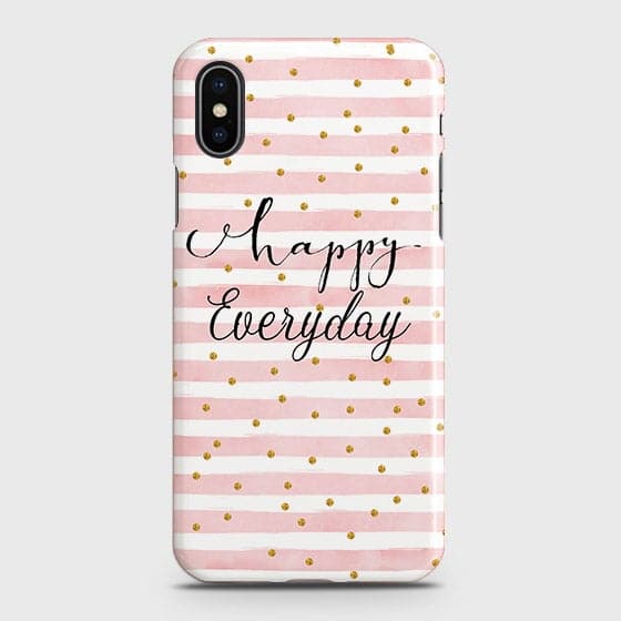 iPhone XS - Trendy Happy Everyday Printed Hard Case With Life Time Colors Guarantee  b54